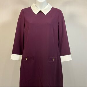 Tommy Hilfiger Plum Dress with White Trim